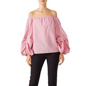 Petersyn Pink Hannah Dainty Print Off-the-Shoulder Blouse Size Small